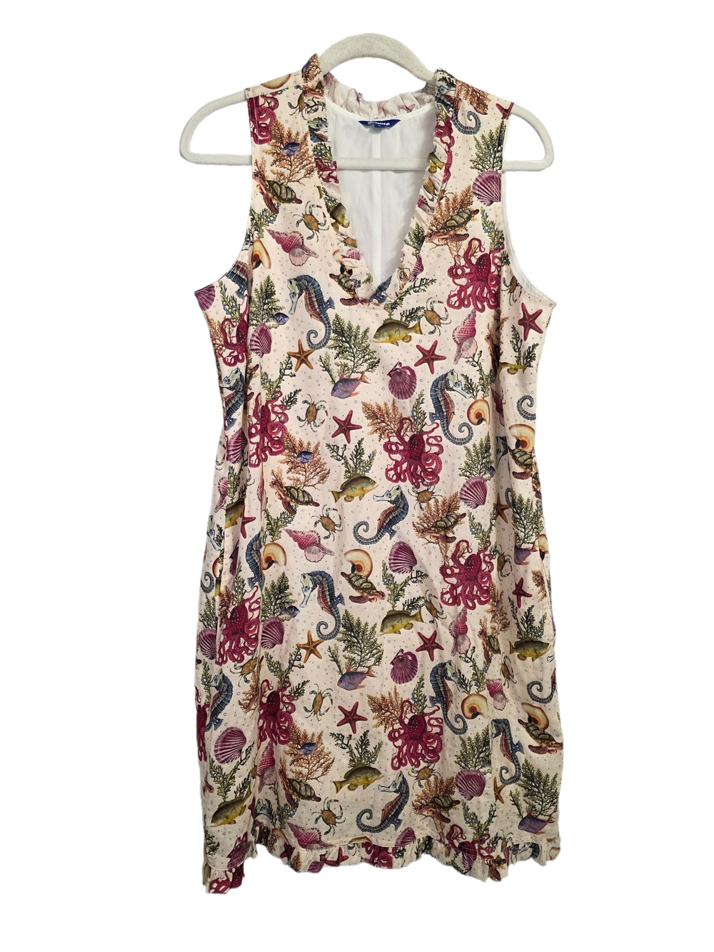 Yiume Women Marine Life Sleeveless Dress By Amy Size Small